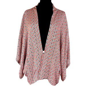 Umgee Cardigan Kimono Size S M Abstract Geometric Print Cotton Boho Lightweight